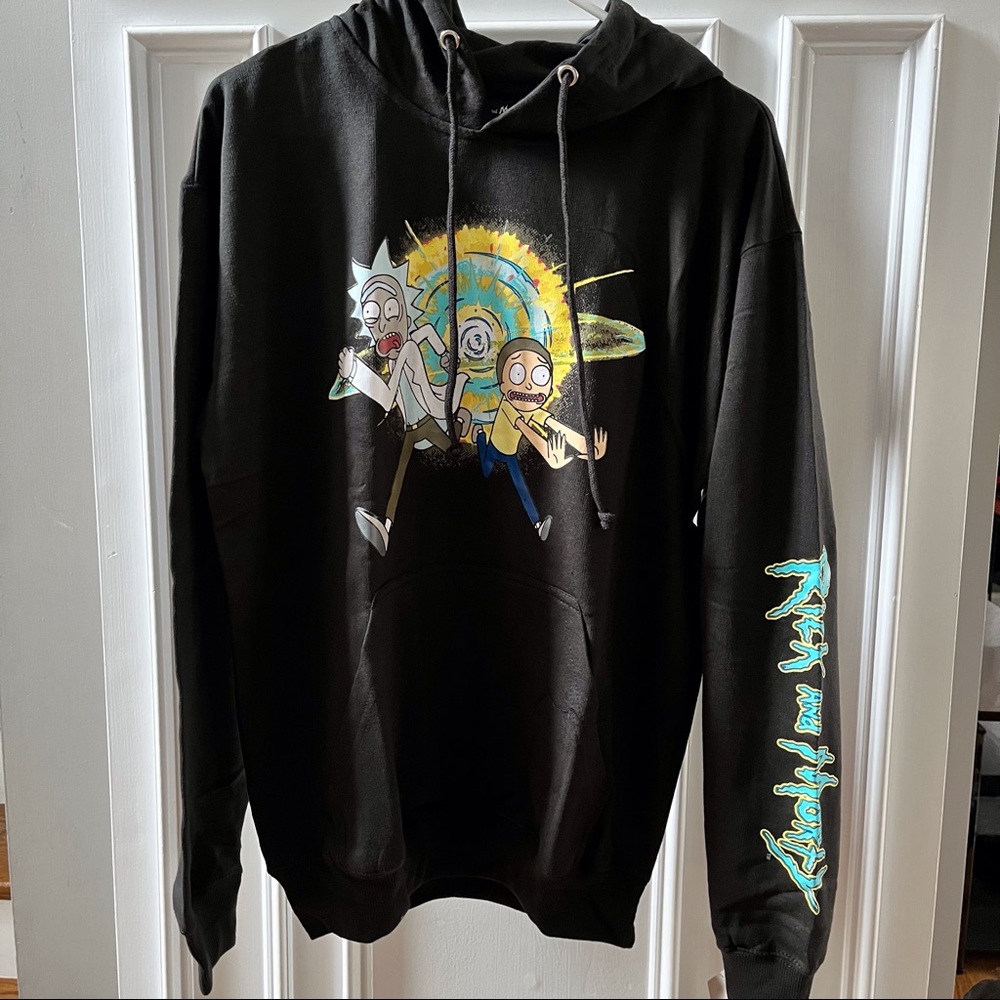 Men's Rick and Morty "Explosion Logo" Sweatshirt, M, NWT